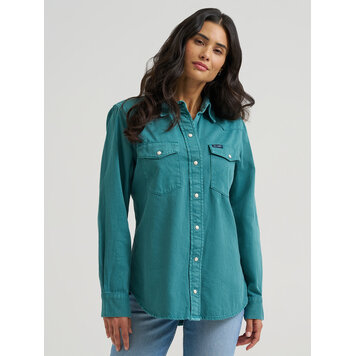 Wrangler Retro Vintage Snap Turquoise Denim