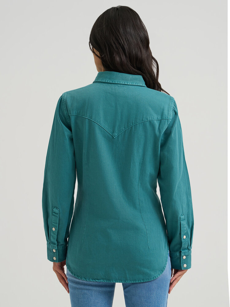 Wrangler Retro Vintage Snap Turquoise Denim