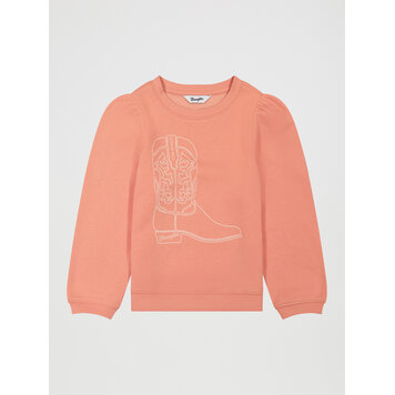 Wrangler Youth Boot Print Sweatshirt Coral