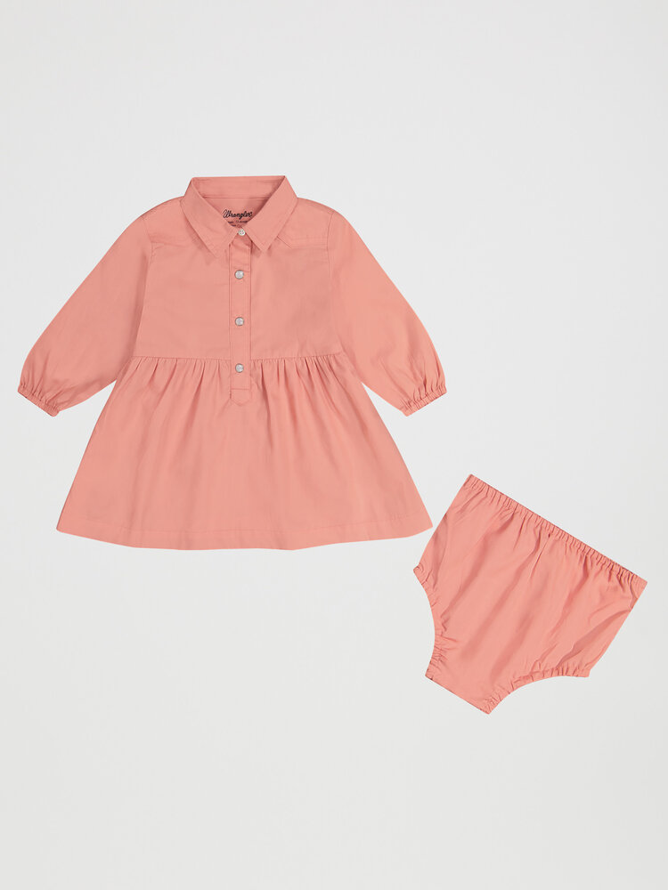 Wrangler Infant Toddler Snap Dress Coral