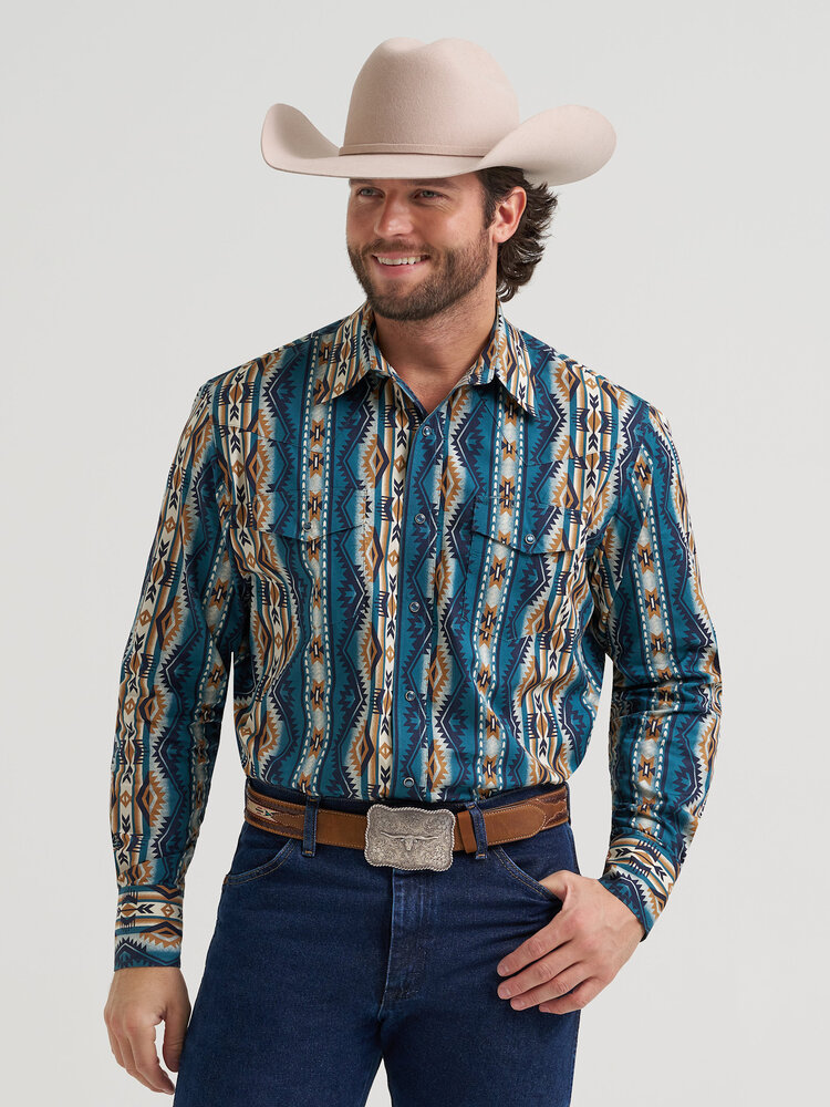 Wrangler Snap Tan Blue Checotah