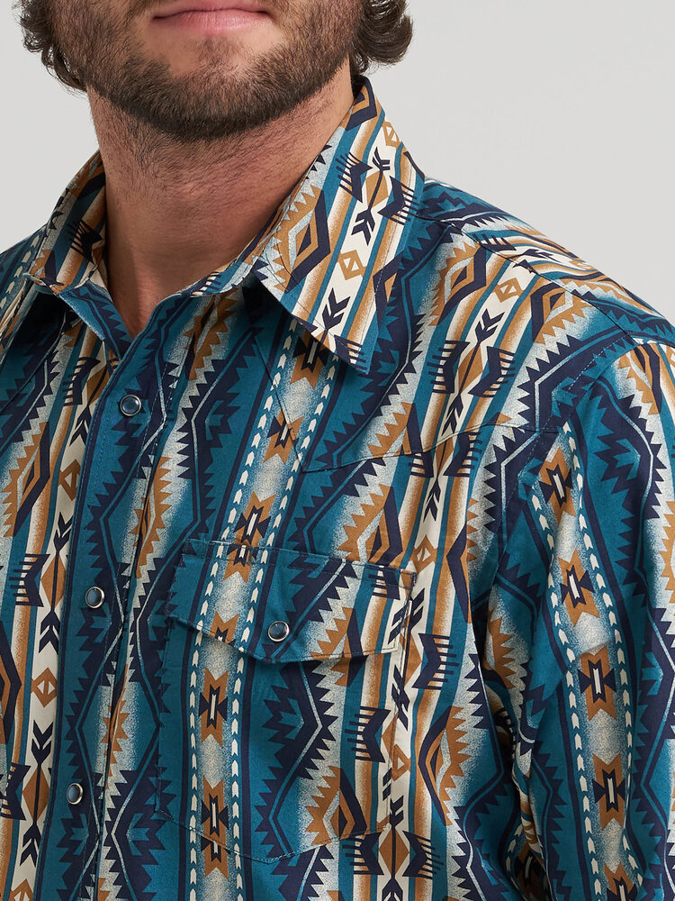 Wrangler Snap Tan Blue Checotah