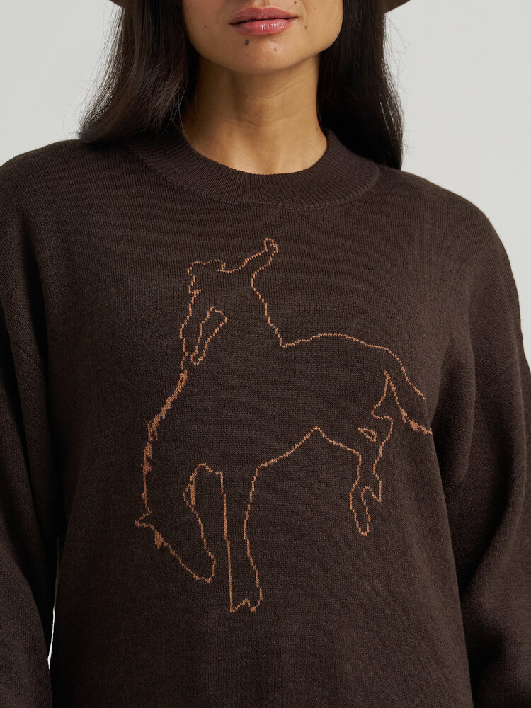 Wrangler Retro Bronc Sweater Brown