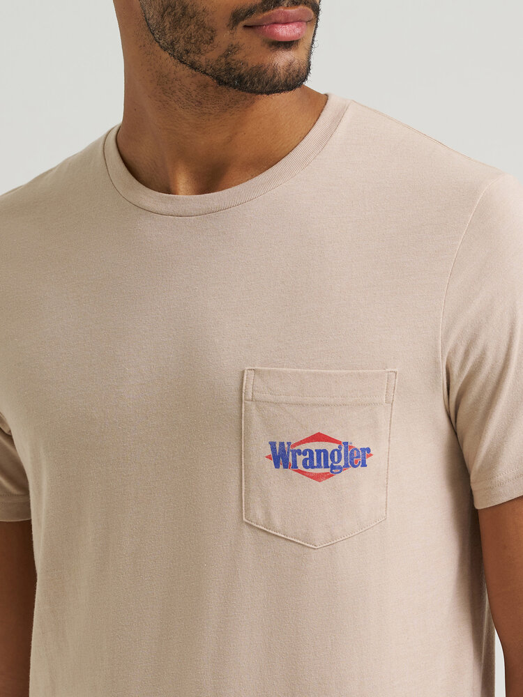 Wrangler Graphic Pocket Tee Oxford Tan Heather