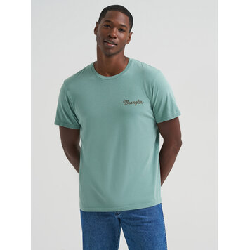 Wrangler Regular Fit Graphic Tee Oil Blue
