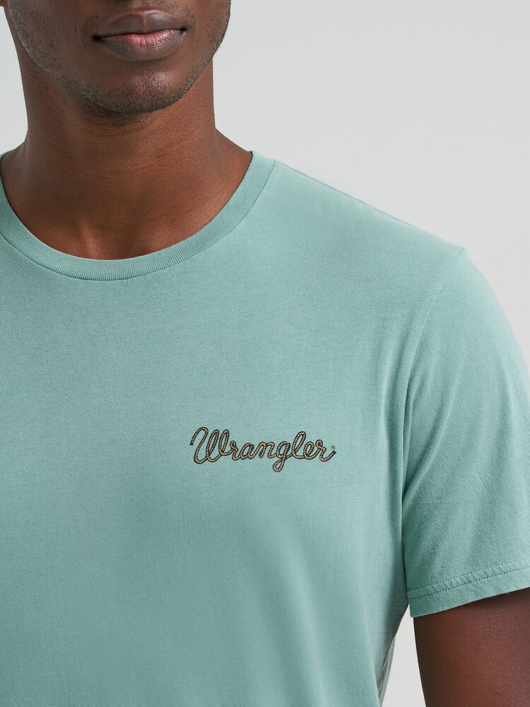 Wrangler Regular Fit Graphic Tee Oil Blue