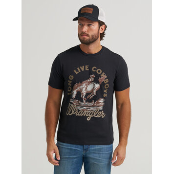 Wrangler Long Live Cowboys Tee Jet Black