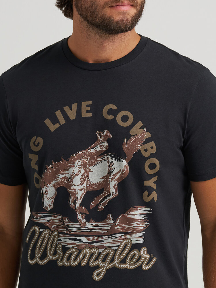 Wrangler Long Live Cowboys Tee Jet Black