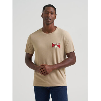 Wrangler Regular Fit Graphic Tee Trench Coat Heather