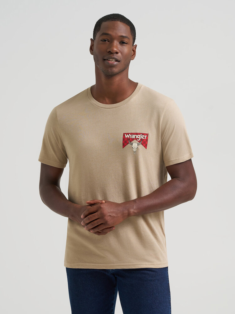 Wrangler Regular Fit Graphic Tee Trench Coat Heather