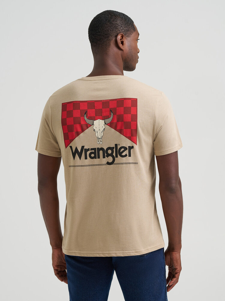 Wrangler Regular Fit Graphic Tee Trench Coat Heather