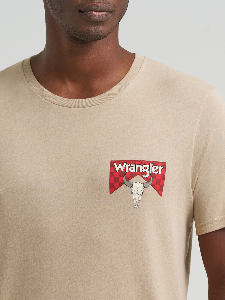 Wrangler Regular Fit Graphic Tee Trench Coat Heather