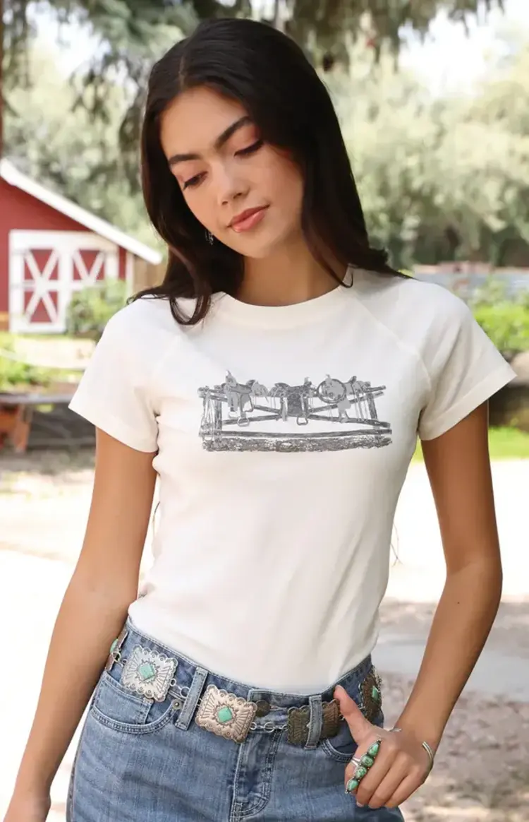 Cruel Denim Saddle Stand Tee White