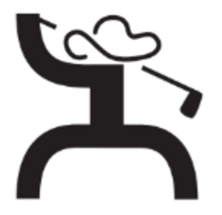 HOOey Cowboy Golf Sticker Black