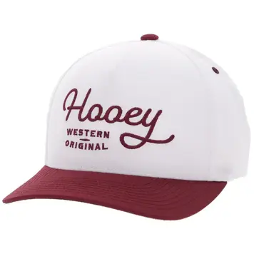 HOOey OG Cap White Maroon
