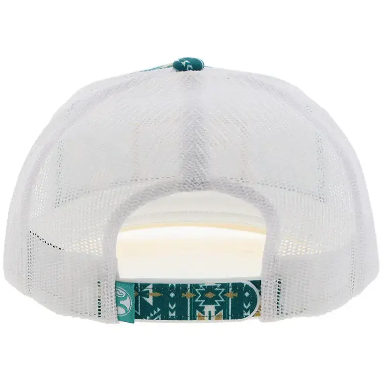 HOOey Doc Cap Teal White Aztec Rectangle Patch