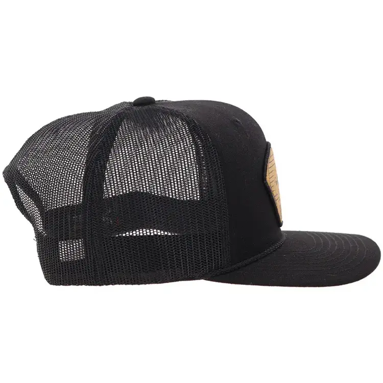 HOOey Cavvy Cap Punchy Black W/ Leather Patch