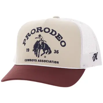 HOOey Pro Rodeo Cap Tan White Blue Logo