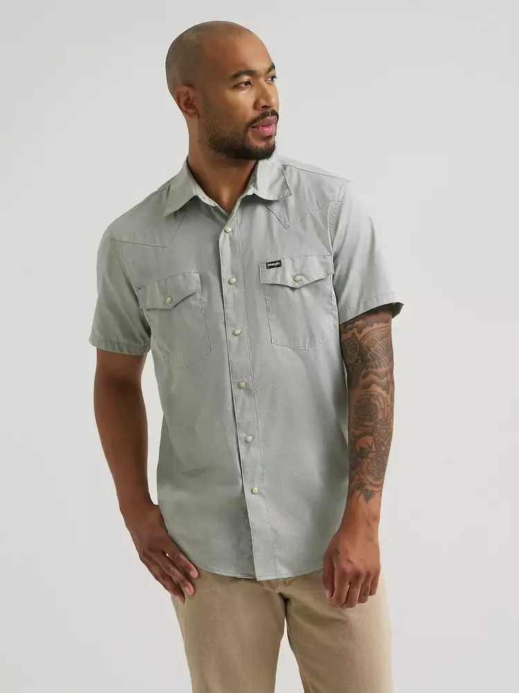 Wrangler ATG Drover Utility Shirt Iceberg Green