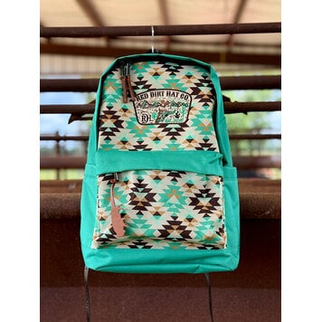 Red Dirt Hat Co Green Turquoise Aztec Backpack With Patch