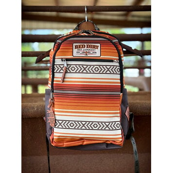 Red Dirt Hat Co Orange And Tan Backpack Stripe With Patch