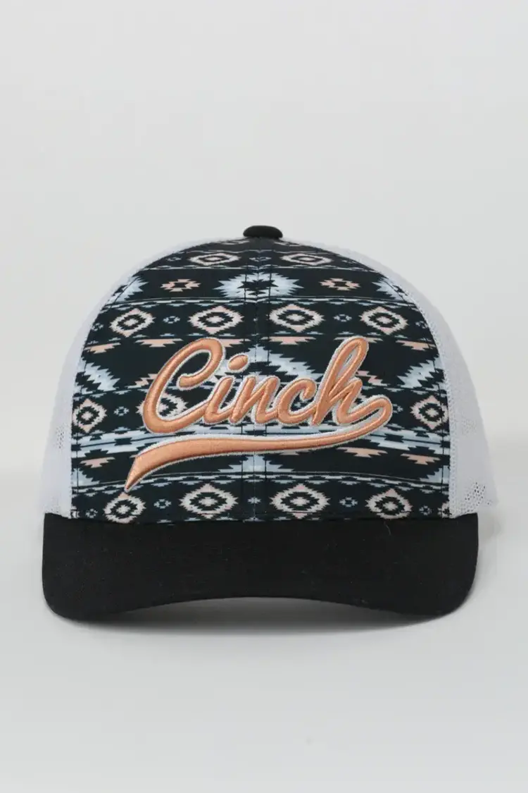 Cinch Navy Aztec Cap White