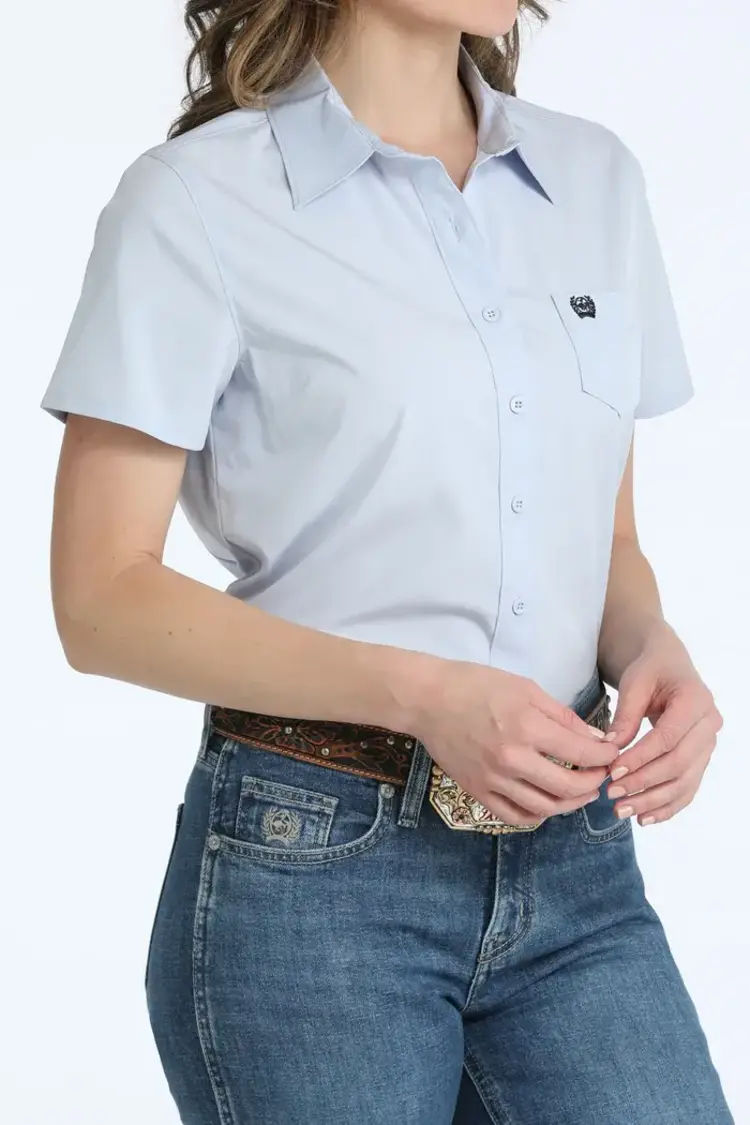 Cinch Arenaflex Button Down Light Blue