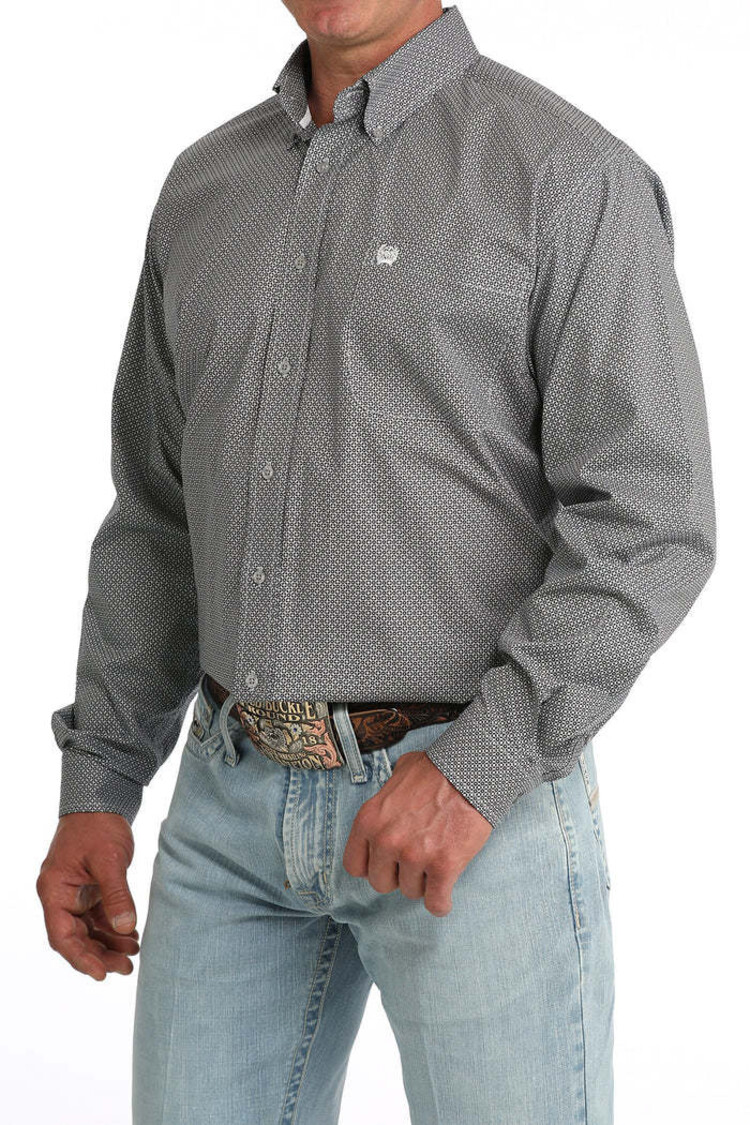 Cinch Stretch Grey Black Button Down