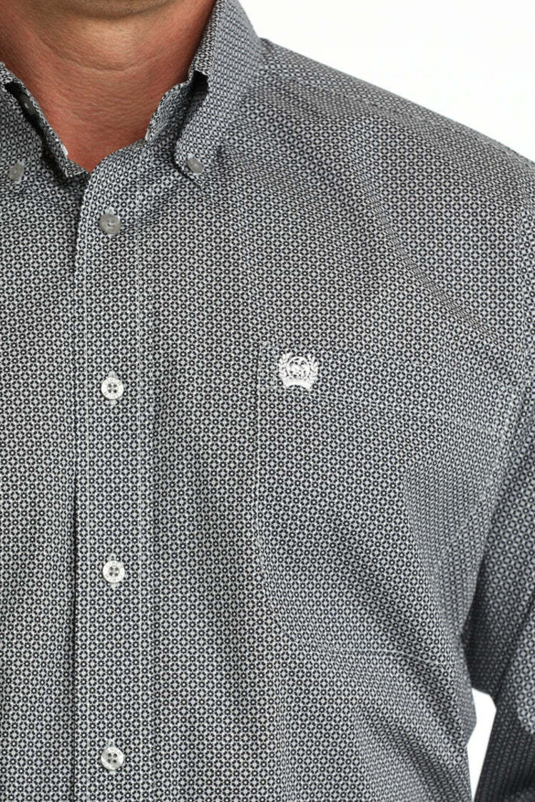 Cinch Stretch Grey Black Button Down