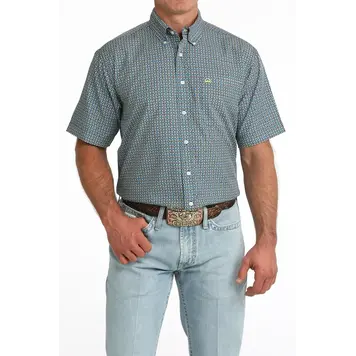 Cinch Arenaflex Blue Black Yellow Button Down