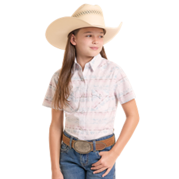 Panhandle Western Wear Youth Two Pocket Snap Pink