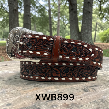 Twisted X Floral Pattern Back Stitch Edges