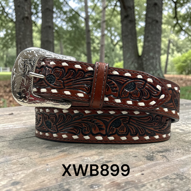 Twisted X Floral Pattern Back Stitch Edges