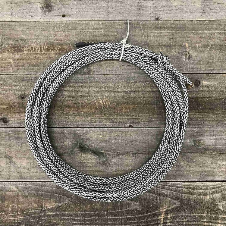 Cowboy Cordage Uoza Ranch Rope Black White Silver 3 Strand 9.0 60'