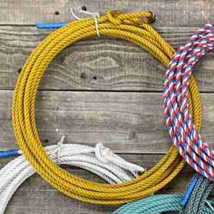 Cowboy Cordage Synco Poly Ranch Rope Gold 3 Strand 9.5 60'