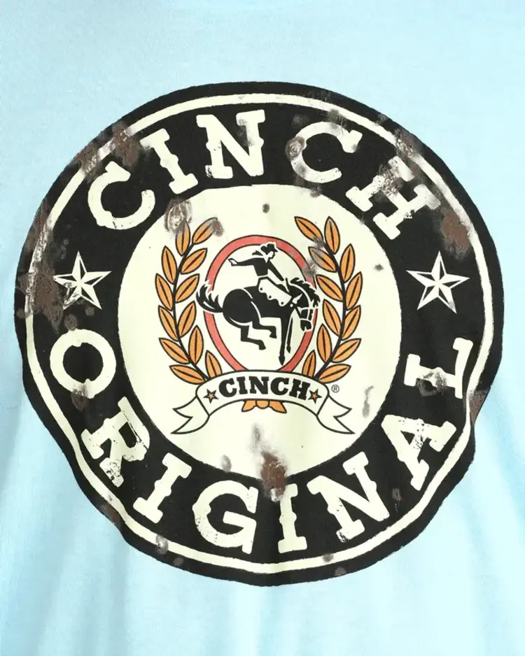 Cinch Worn Logo Tee Light Blue
