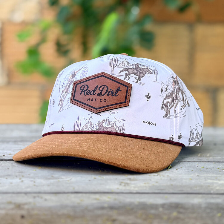 Red Dirt Hat Co Out West Cap Tan W Maroon Rope