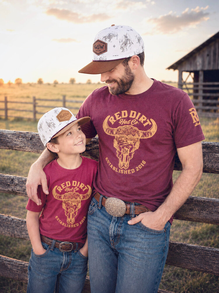 Red Dirt Hat Co Out West Cap Tan W Maroon Rope