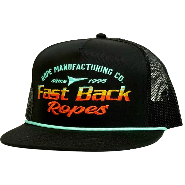 Red Dirt Hat Co Fast Back Ropes Cap Horizon Embroidery Black