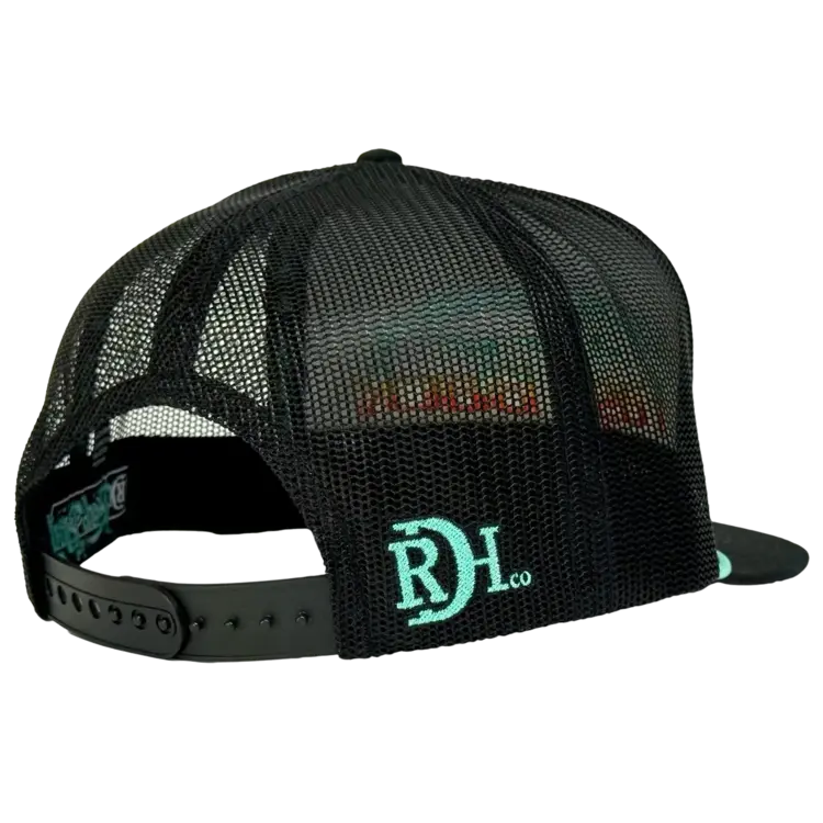 Red Dirt Hat Co Fast Back Ropes Cap Horizon Embroidery Black