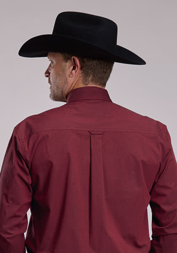 Roper One Pocket Button Down Black Fill Red