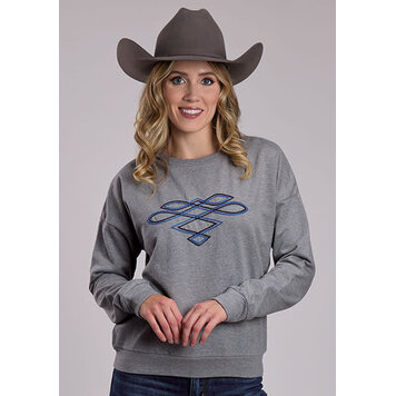 Roper Navy Boot Stitch Sweat Shirt Heather Grey