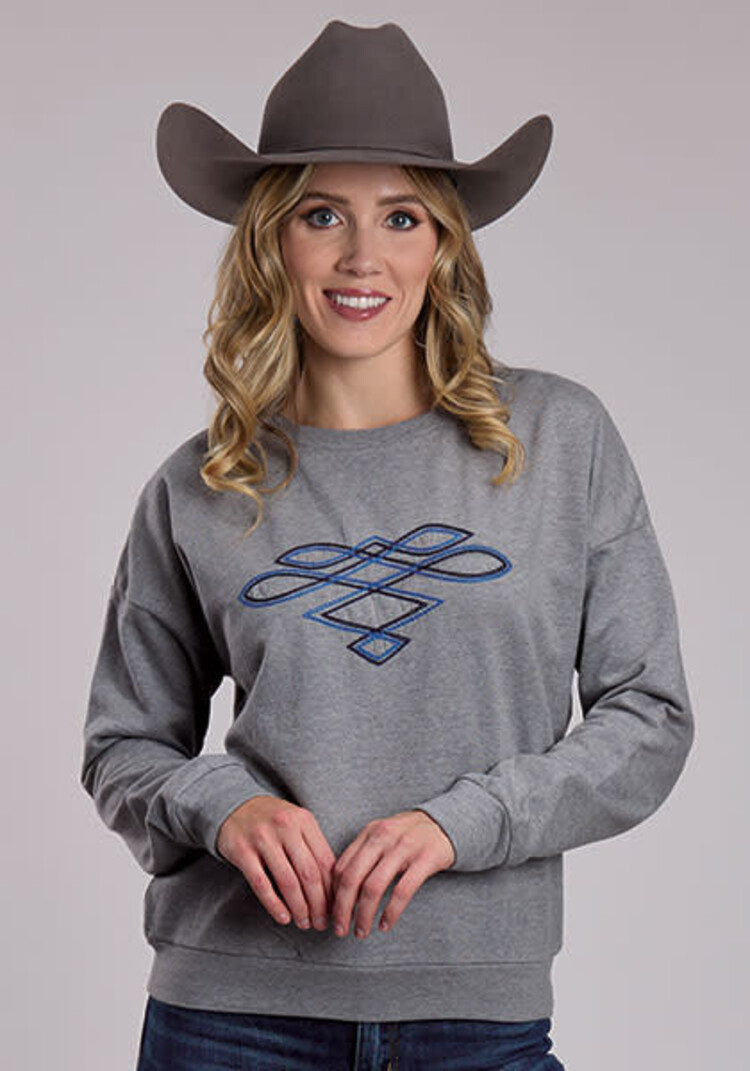 Roper Navy Boot Stitch Sweat Shirt Heather Grey
