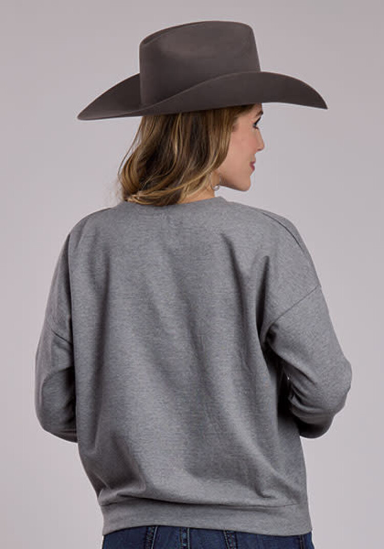 Roper Navy Boot Stitch Sweat Shirt Heather Grey