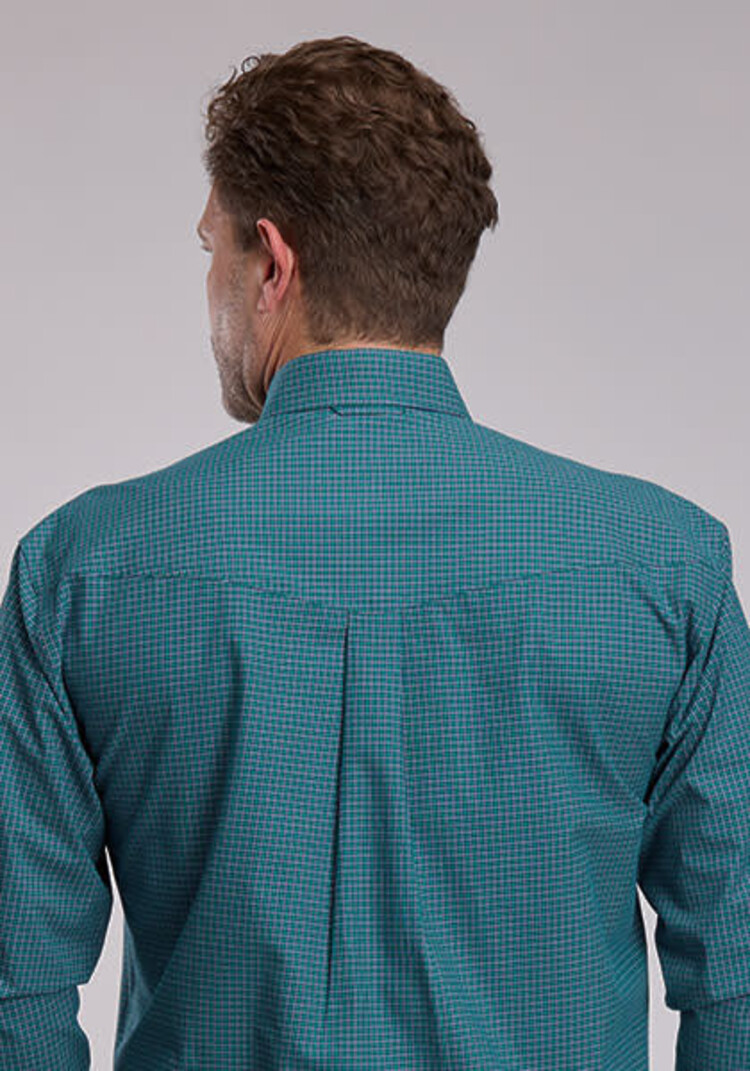 Roper Two Pocket Button Down Stretch Green Check
