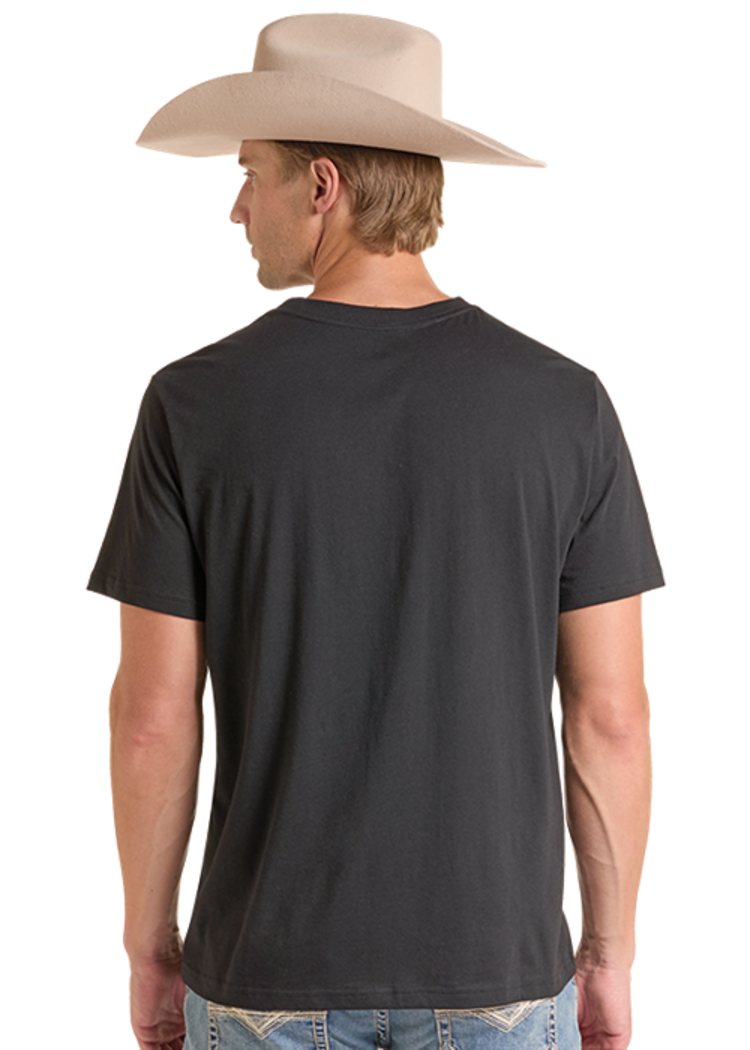 Rock & Roll Denim Whiskey Graphic Tee Black