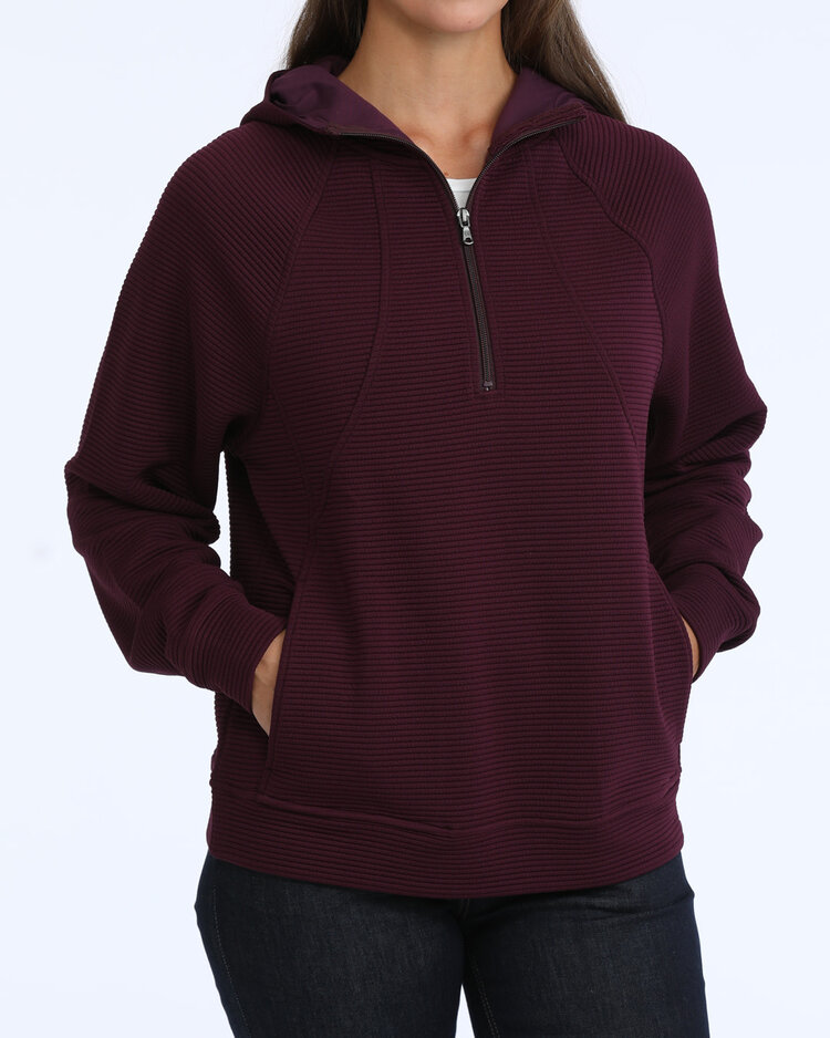 Cinch 1/2 Zip Ribbed Pullover Purple