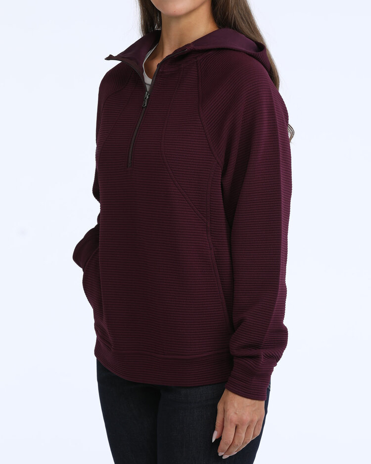 Cinch 1/2 Zip Ribbed Pullover Purple