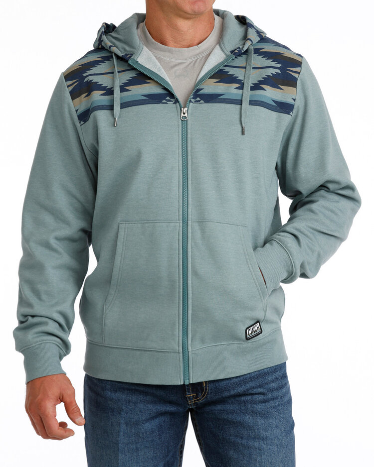 Cinch Full Zip Hooded Jacket Blue