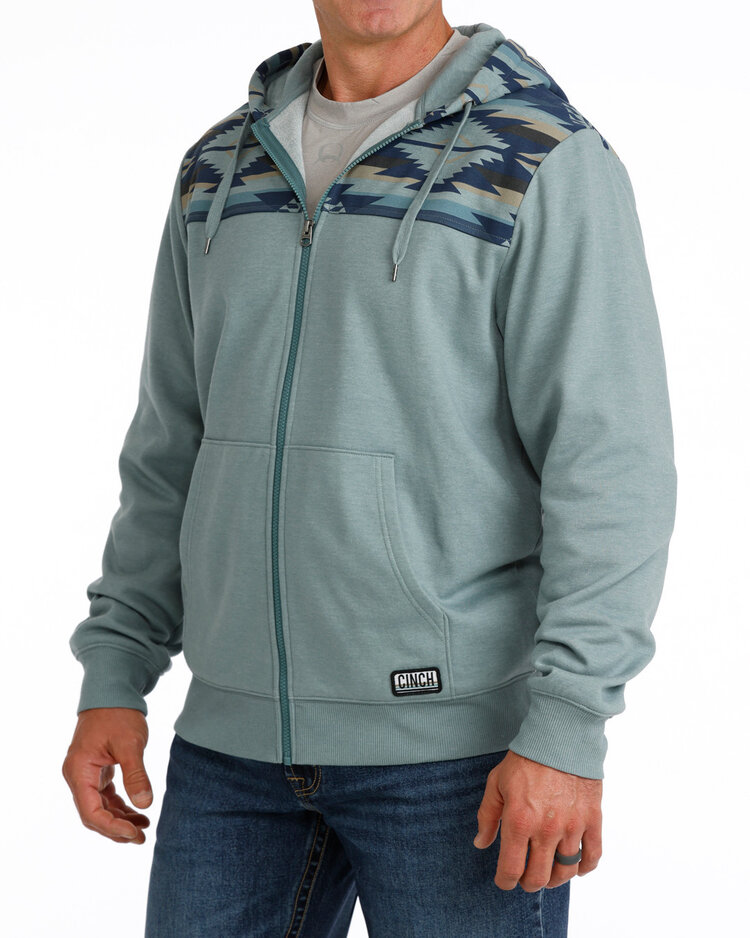 Cinch Full Zip Hooded Jacket Blue